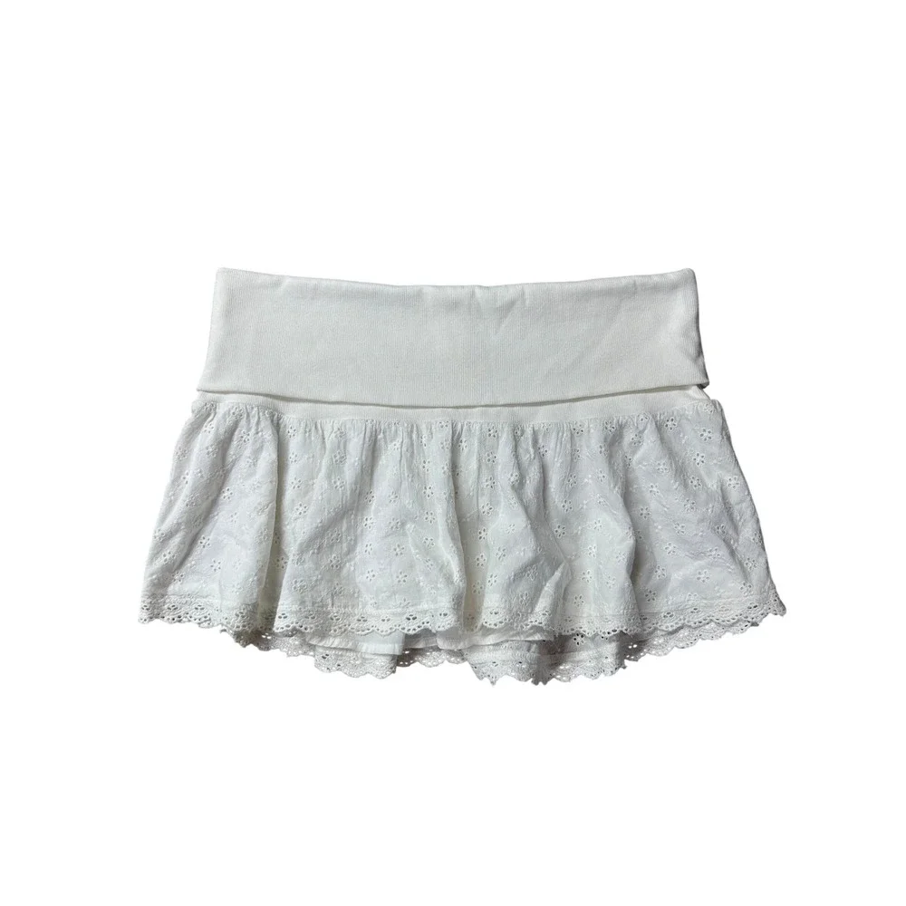 Kimchi Blue Urban Outfitters Foldover Eyelet Micro Mini Skirt Coquette‎ Festival